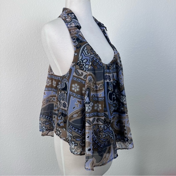 NWOT Free People‎ Strawberry Print Halter Tank In Dark Combo Sz Small - Picture 4 of 13